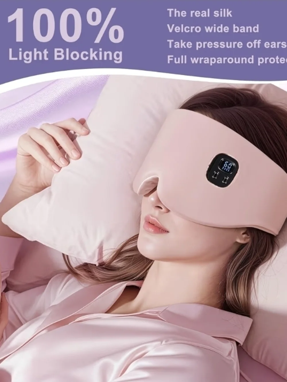 Heated Cordless Eye Mask - 100% Mulberry Silk Eye Mask